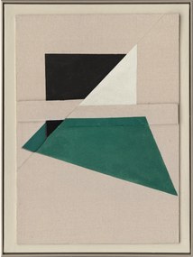 Quadro su tela dipinto a mano con cornice Green Shapes