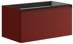 Mobile da bagno sotto lavabo Fusion rosso opaco L 79.5 x H 40 x P 45.5 cm 1 cassetto, lavabo non incluso