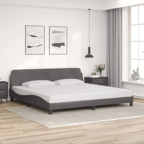 Giroletto Con Testiera Grigio 200x200 Cm İn Similpelle /