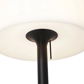 Lampada da terra moderna da esterno nera con paralume bianco IP44 - Mississippi