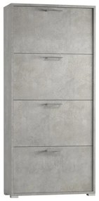 Scarpiera TERRANEO Puzzle 4 ante apertura a ribalta, doppia profondità L 67 x H 147 x P 28 cm 24 paia, grigio cemento