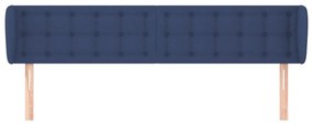 Testiera ad orecchio blu 183x23x78/88 cm in tessuto