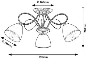 Brilagi - Plafoniera FRED 3xE27/60W/230V Ø 59 cm cromo lucido
