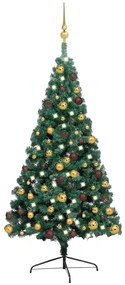 Set Albero Natale Artificiale con LED e Palline, Rami Variabili, Decorazione Natalizia, 240 cm