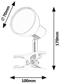 Rabalux 1482 - Lampada LED con Clip NOAH LED/5W/230V