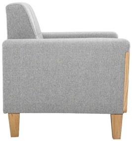 Poltrona scandinava grigio chiaro base legno FJORD