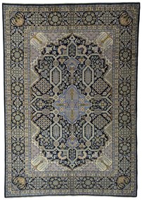 Kashan Tappeto 290 x 410 Blu (Iran) Annodato A Mano