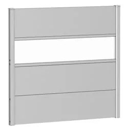 Pannello in acciaio con vetro,argento metallizzato 96 x 91 cm, spessore 44 mm