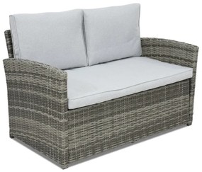 Divano due posti Monaco Garden Point in rattan grigio