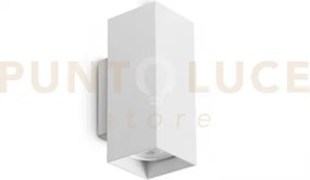 Look square applique a parete 2 luci attacco gu10 bianca 15cm l.6cm...