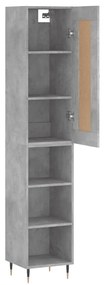 Credenza Grigio Cemento 34,5x34x180 cm in Legno Multistrato