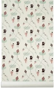 Ferm Living Carta da parati Kite - Weiß/ Bunt