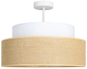 Lampadario a plafone BOHO 1xE27/60W/230V diametro 40 cm bianco/beige