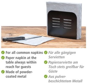 Set portaposate e portatovaglioli in metallo Black Outdoor Kitchen Baco - Wenko