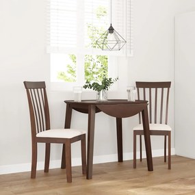 Sedie Da Pranzo Con Cuscini 2pz Marrone Legno Massello Di Hevea /