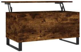 Tavolino da salotto rovere fumo 90x44,5x45 cm legno multistrato