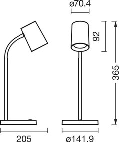 Osram - Lampada da scrivania DESK LINE 1xGU10/9W/230V grigia