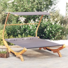 Lettino Con Tettuccio 165x203x138 Cm İn Legno Curvato Antracite /