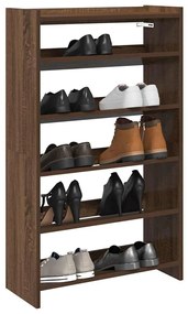 Scarpiera Rovere Marrone 60x25x100 Cm İn Legno Multistrato /