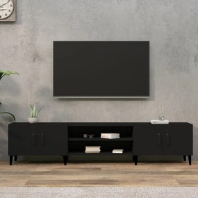 Mobile Porta Tv Nero 180x31,5x40 Cm İn Legno Multistrato /