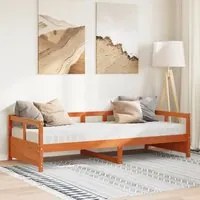 Dormeuse con Materasso Marrone 80x200 cm Legno Massello di Pino 3321049