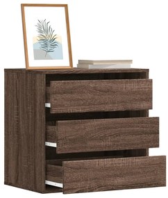 Cassettiera angolo rovere marrone 60x41x58cm legno multistrato