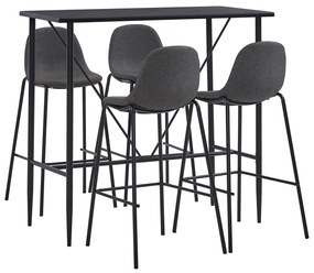 Set Da Bar 5 Pz İn Tessuto Grigio Scuro /
