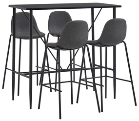 Set Da Bar 5 Pz İn Tessuto Grigio Scuro /