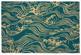 Zerbino in cocco dipinto a mano Waves