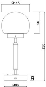 Globo 21033M-LED Lampada da tavolo ricaricabile HAKU LED/2,5W/5V 2700/4000/6500K ottone