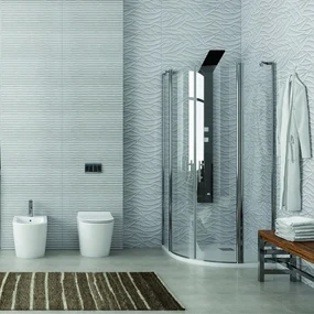 Kamalu - Box doccia 90x90 semicircolare ante battenti KPX2000