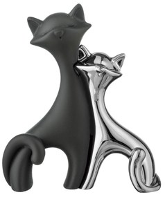 Bongelli preziosi Scultura piccola in marmorino Gatti h 12 - varie colorazioni NERO ARGENTO