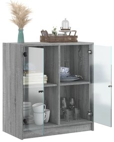 Mobile con ante in vetro grigio sonoma 68x37x75,5 cm