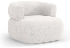Poltrona bianca in tessuto bouclé Jenny - Micadoni Home