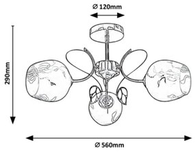 Rabalux - Lampadario su palo 3xE27/40W/230V