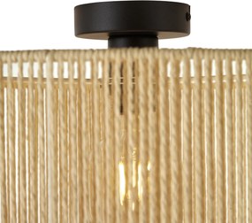 Plafoniera nera con paralume in carta beige 50/50/25 - Combi
