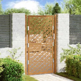 Cancello Da Giardino 105x180 Cm Acciaio Corten Design A Croce /