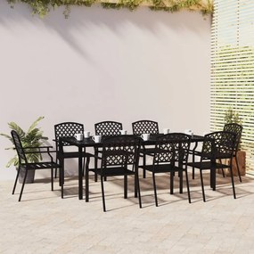 Set Da Pranzo Da Giardino 9 Pz İn Acciaio Antracite /