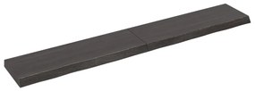 Ripiano muro grigio scuro 180x30x6 cm massello rovere trattato