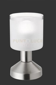 Gral lampada da tavolo metallo acciaio con vetro h. 17 d. 9cm 1 luc...