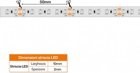Striscia LED 24V 144W/m Luce Arancione - IP54 - 5 metri