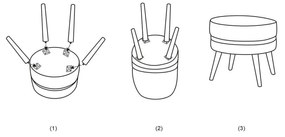 Pouf in velluto crema Paris - Mauro Ferretti