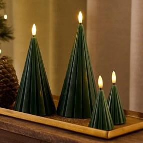 Decorazione natalizia luminosa in verde scuro 2 pz ø 6 cm Laura – Sirius