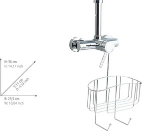 Mensola da bagno in acciaio sospesa in argento lucido Martos - Allstar