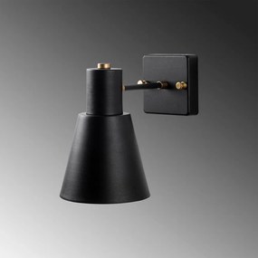 Lampada da parete in nero e oro ø 14 cm Funnel - Opviq lights