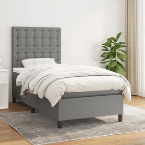 Giroletto A Molle Con Materasso Grigio Scuro 100x200 Cm Tessuto /