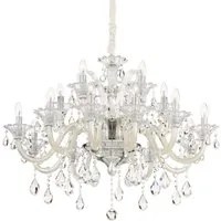 Lampadario Classico Colossal Metallo-Cristallo Avorio 15 Luci E14