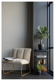 Poltrona beige con struttura in oro Fie Fire - WOOOD