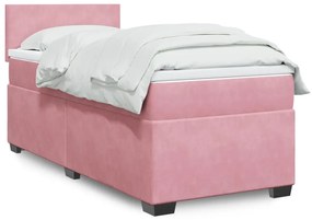 Giroletto A Molle Con Materasso Rosa 100x200 Cm İn Velluto /