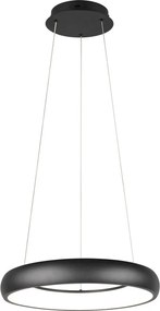 Lampadario nero opaco a LED dimmerabile con paralume in metallo ø 46 cm Cardona - Trio